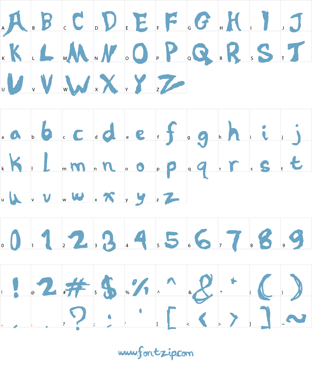 Creeping On A Cornflake Font Character